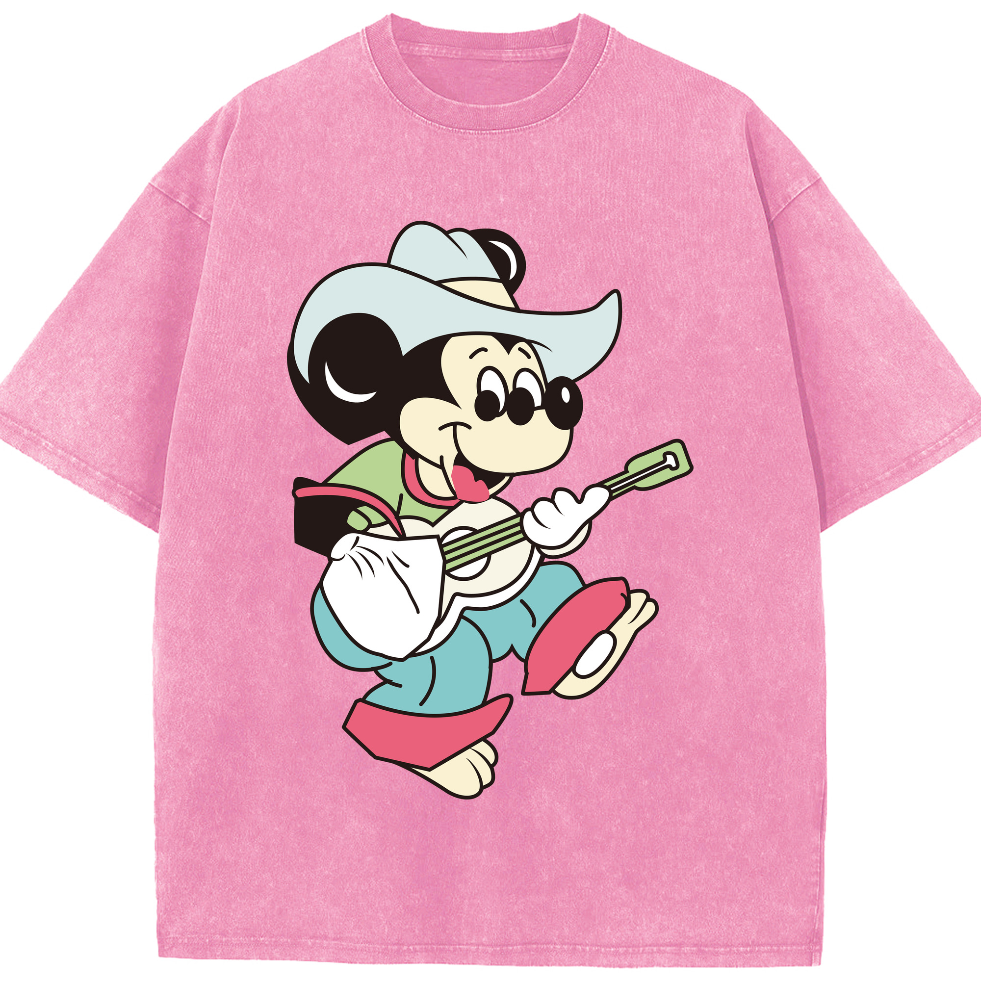 （画像用） ミッキーマウス Mickey Mouse 綿100% ヴィンテージ風 半袖Tシャツ（フロントプリント）